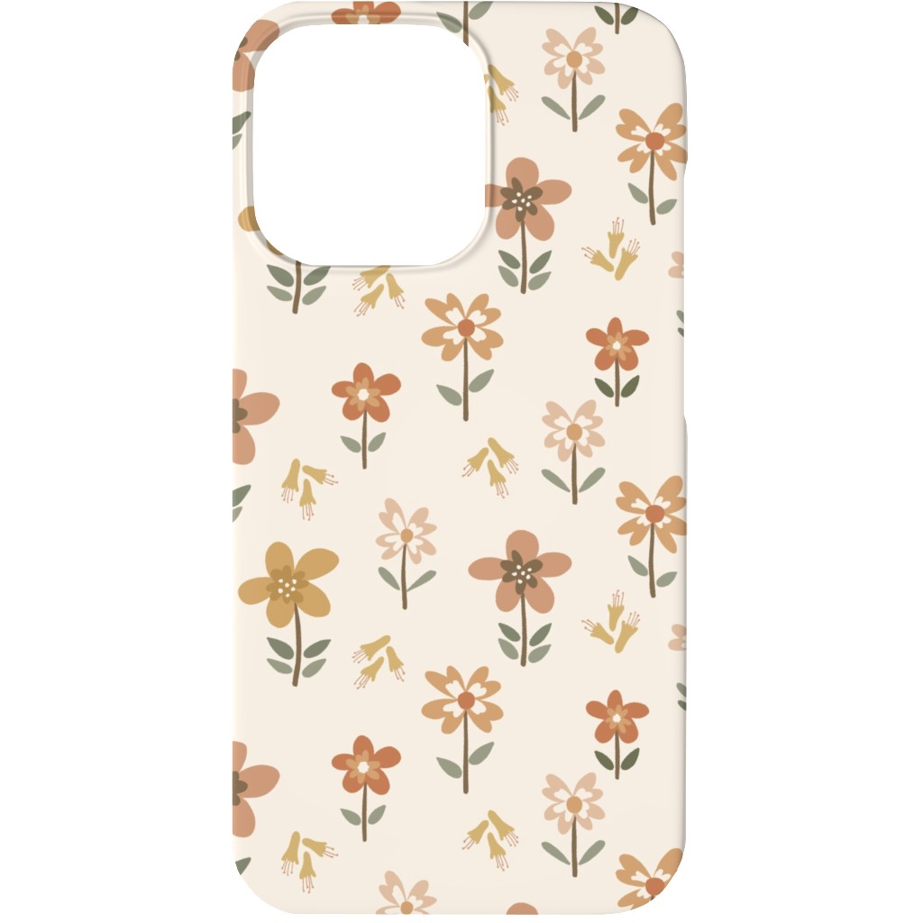 Retro Park Wildflowers Phone Case, Slim Case, Matte, iPhone 13, Beige