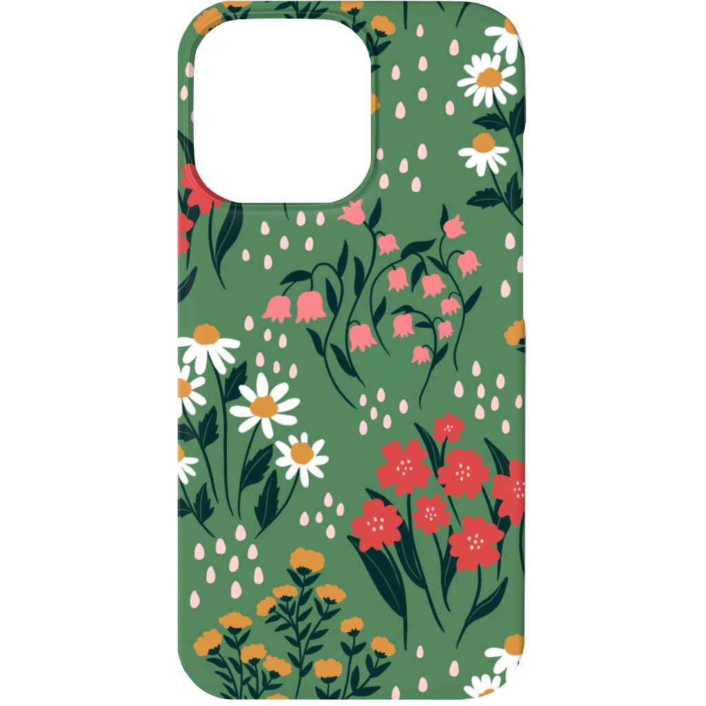 Flowerbed Phone Case, Slim Case, Matte, iPhone 13, Green