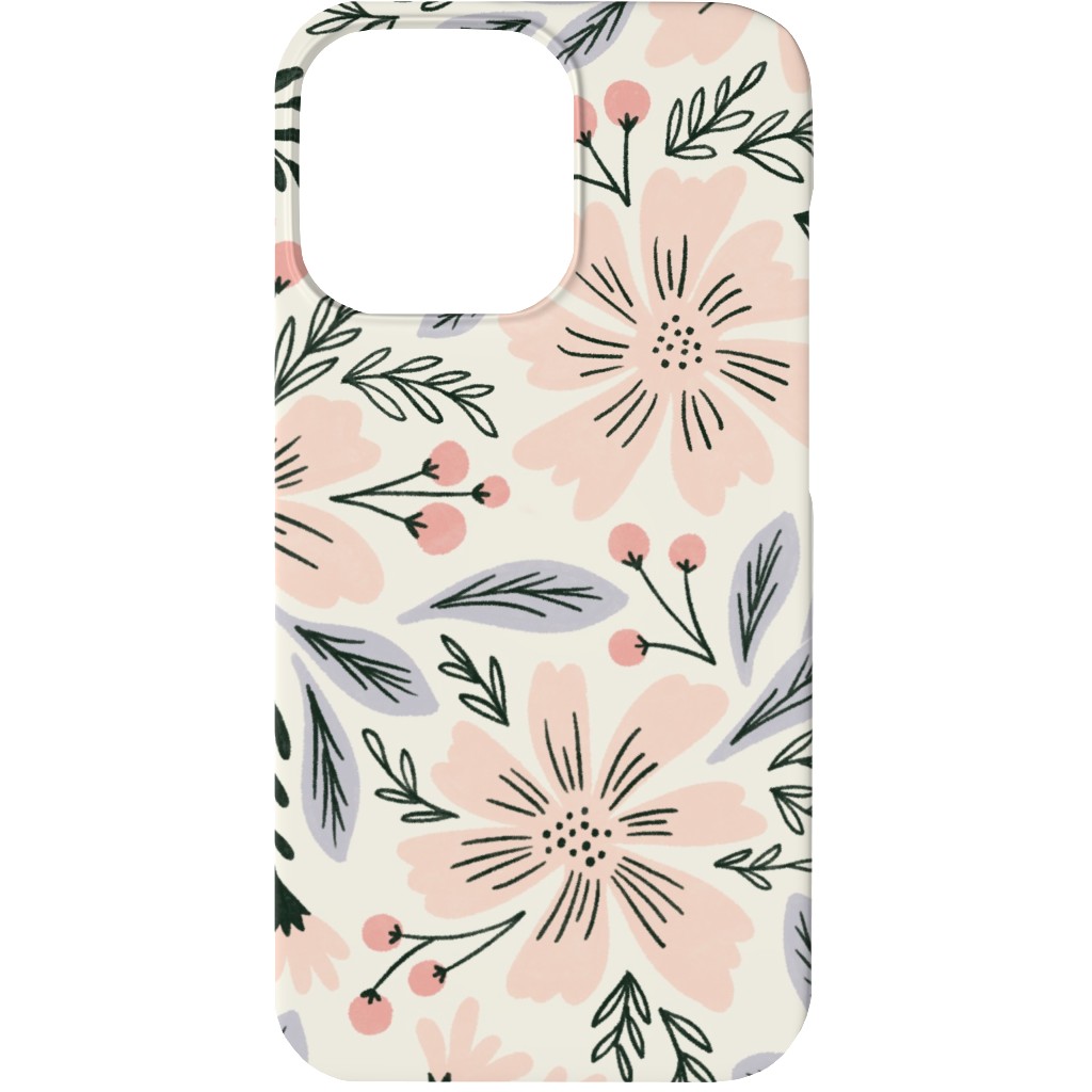 Flora - Pink Phone Case, Slim Case, Matte, iPhone 13, Pink, Bright Pink