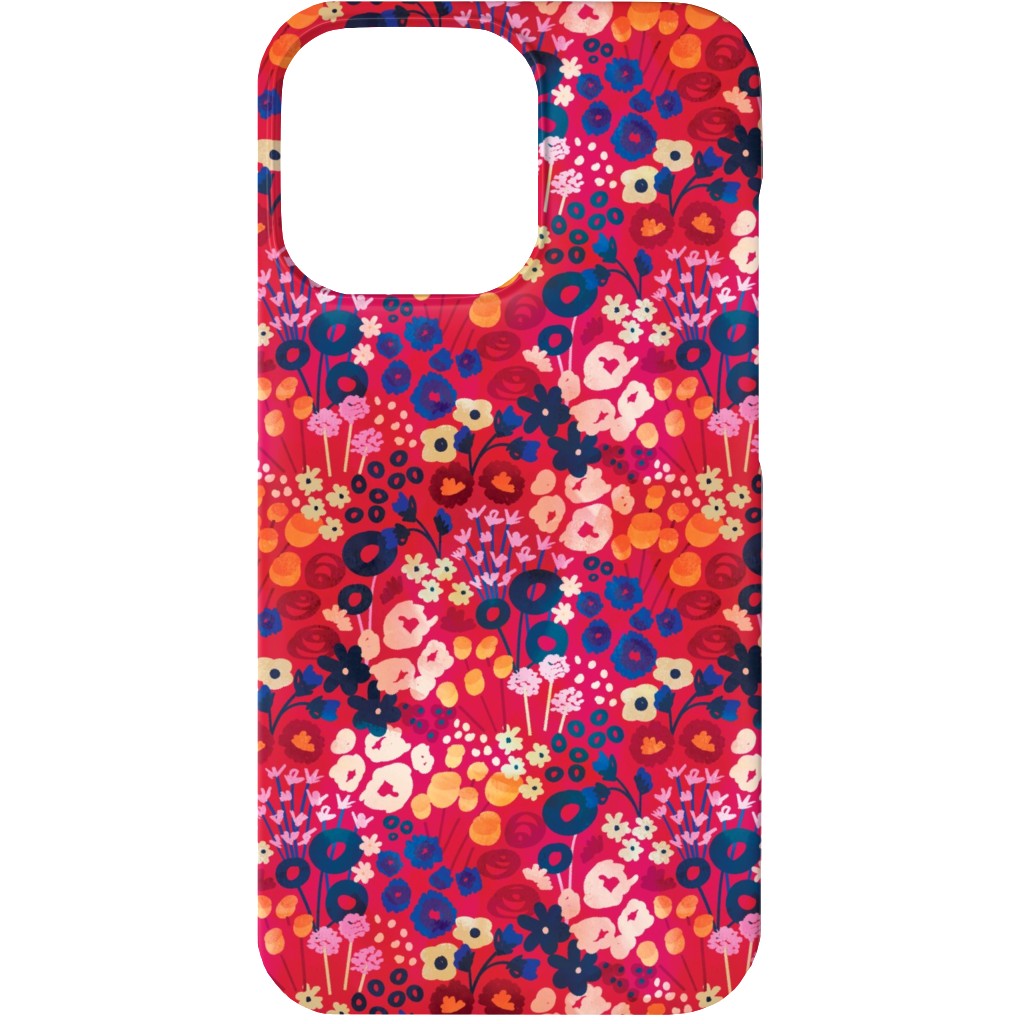 Modern Retro Floral - Multi Phone Case, Slim Case, Matte, iPhone 13, Multicolor