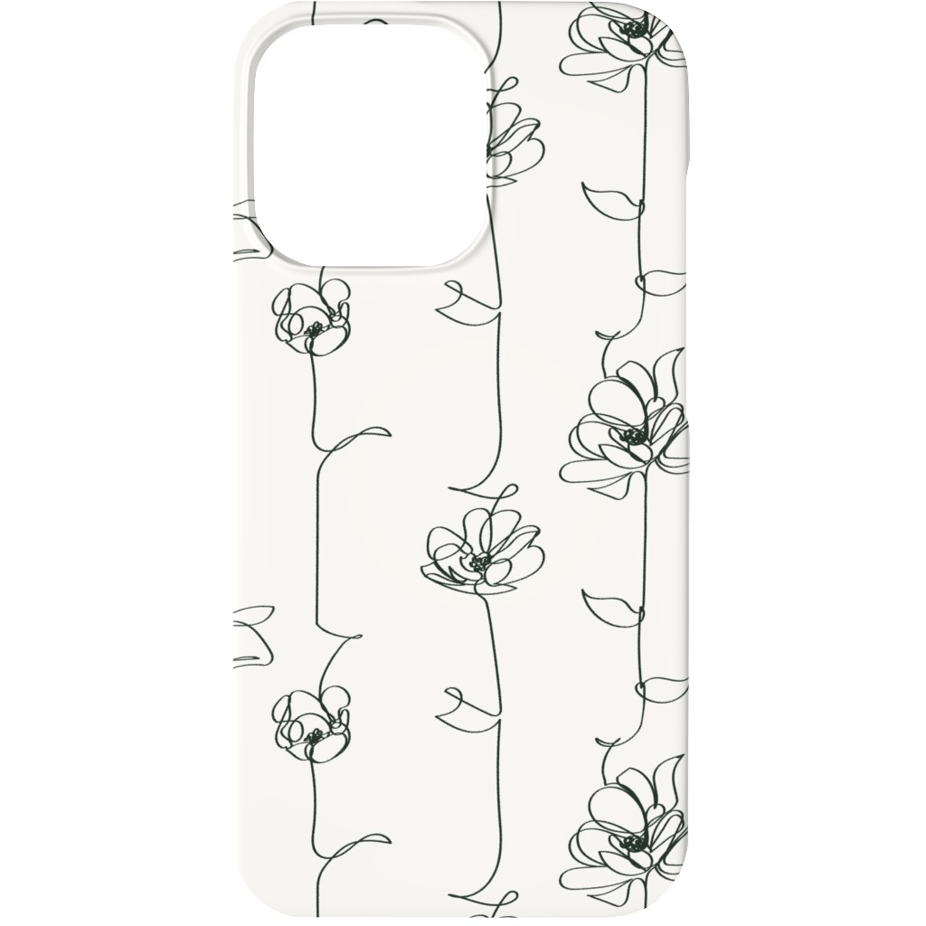 One Line Floral - Light Phone Case, Slim Case, Matte, iPhone 13, White