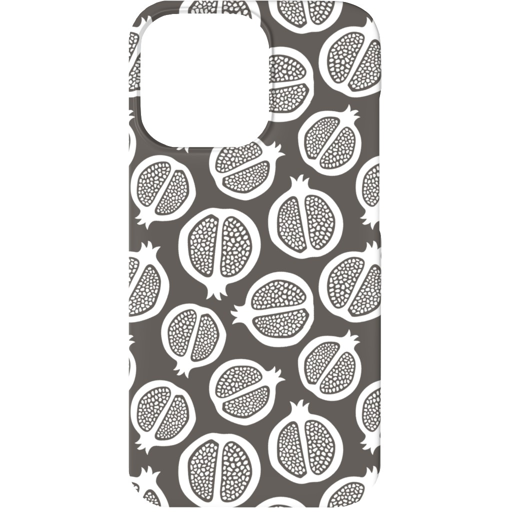 Pomegranate - Black & White Phone Case, Slim Case, Matte, iPhone 13, Gray