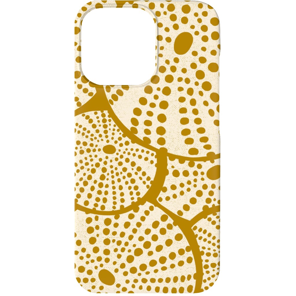 Bed of Nautical Sea Urchins - Ivory on Golden Yellow Phone Case, Slim Case, Matte, iPhone 13, Yellow