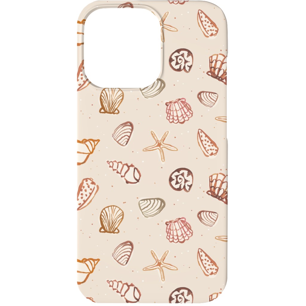 Painted Summer Beach Seashells Phone Case, Slim Case, Matte, iPhone 13, Multicolor
