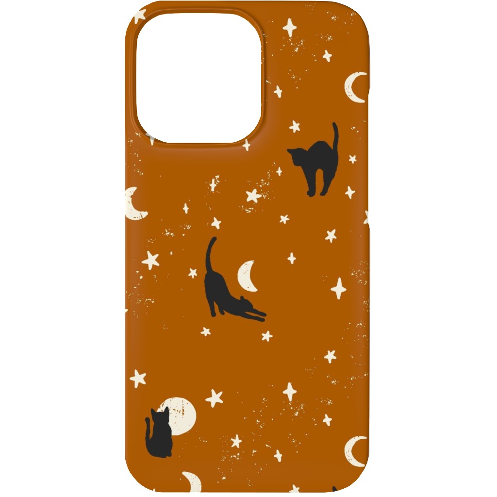 Black Cats - Burnt Orange Phone Case, Slim Case, Matte, iPhone 13, Orange