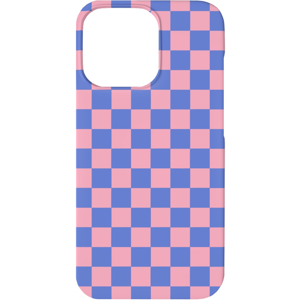 Fun Checkers - Pink and Purple Phone Case, Slim Case, Matte, iPhone 13, Pink, Bright Pink
