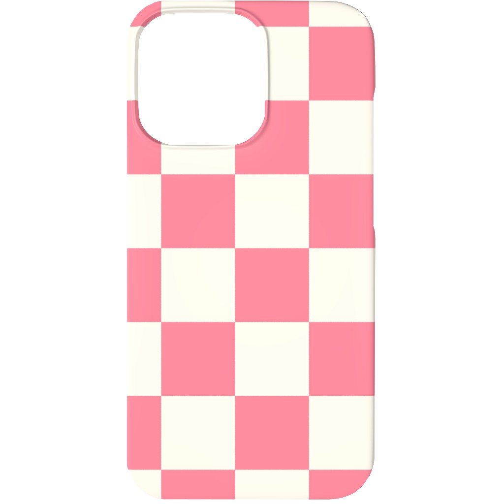 Checkered Pattern - Pink Phone Case, Slim Case, Matte, iPhone 13, Pink