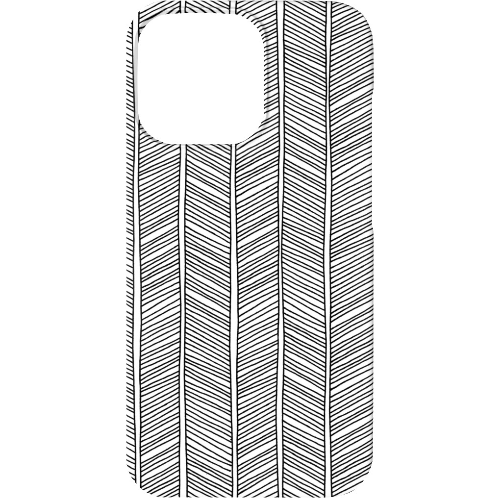 Vines + Lines - Neutral Phone Case, Slim Case, Matte, iPhone 13, Black, Black