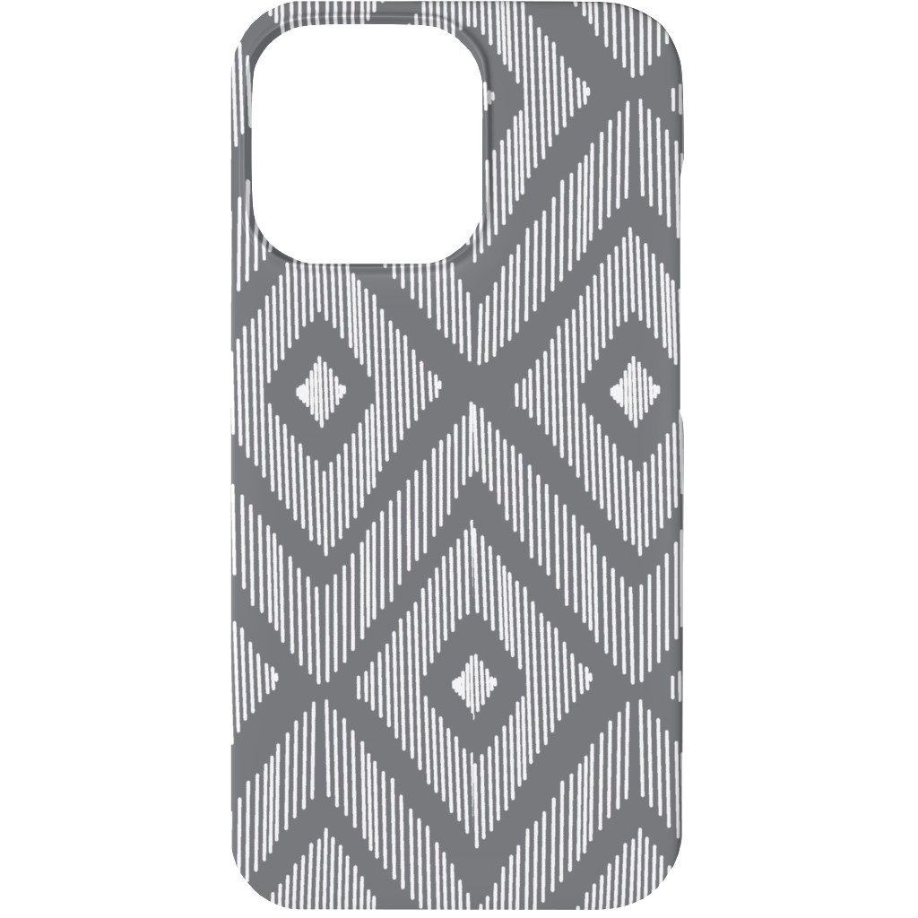 Ikat Phone Case, Slim Case, Matte, iPhone 13, Gray, Slate
