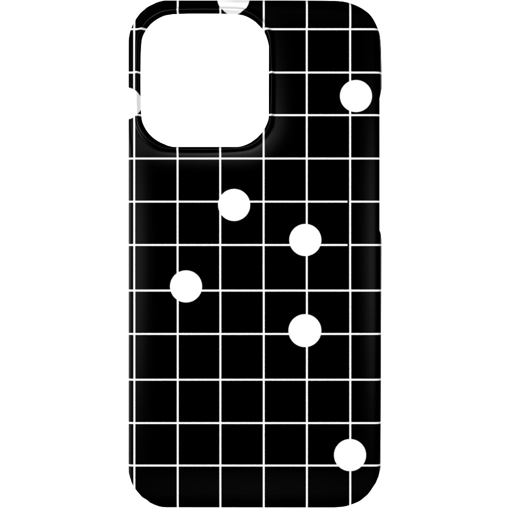 Dot Line - Black and White Phone Case, Slim Case, Matte, iPhone 13, Black