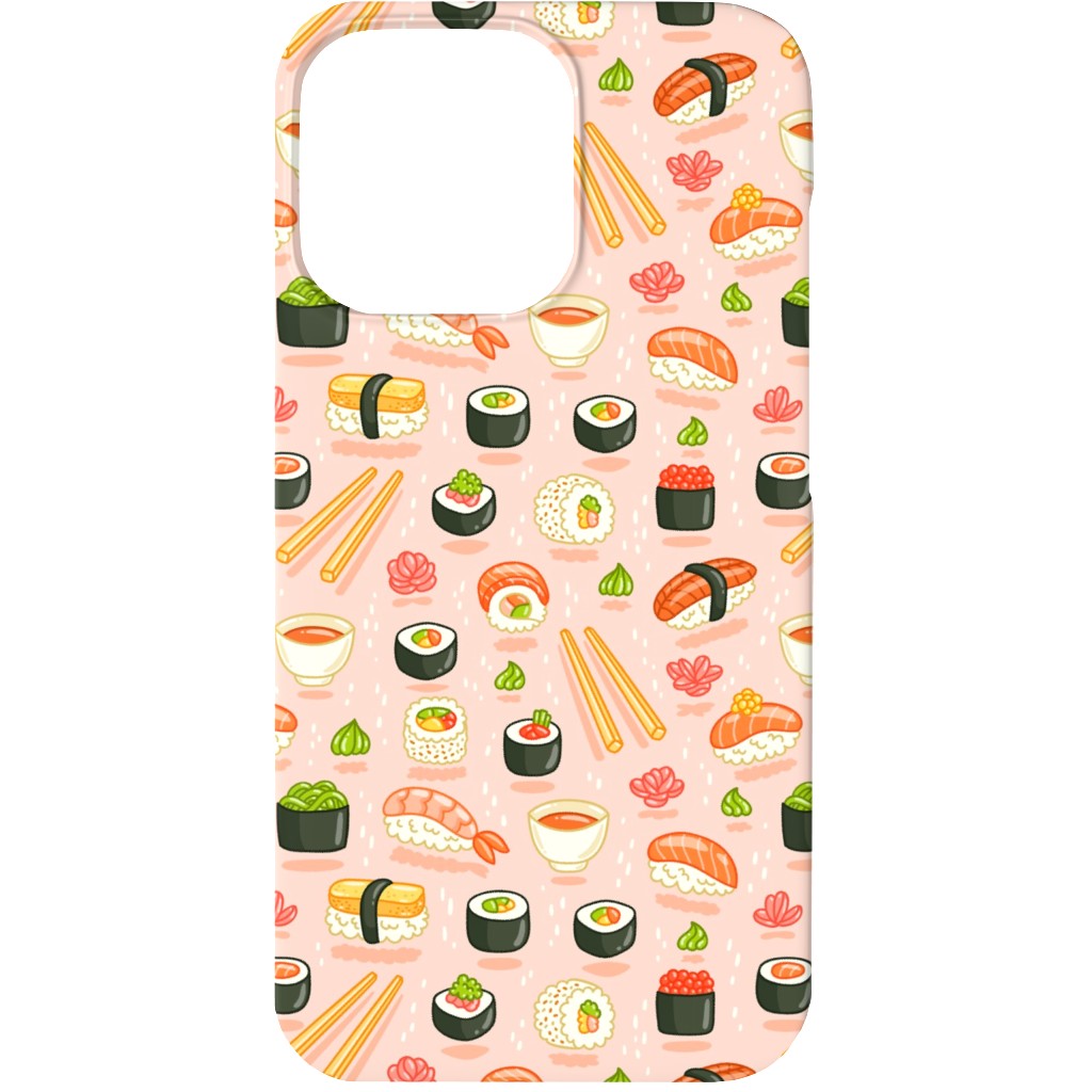 Sushi and Rolls - Pink Phone Case, Slim Case, Matte, iPhone 13, Pink, Bright Pink
