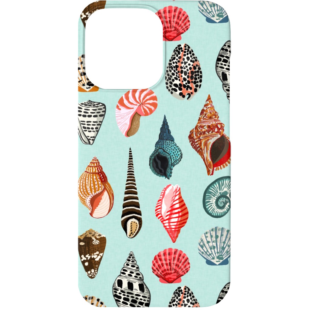 Seashells Beach Summer - Mint Phone Case, Slim Case, Matte, iPhone 13, Multicolor