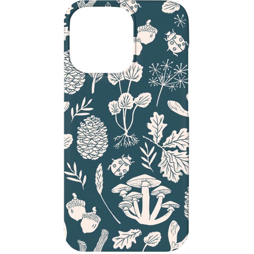 Nature Walk in Autumn - Blue and Cream Phone Case, Slim Case, Matte, iPhone 13, Blue, True Blue