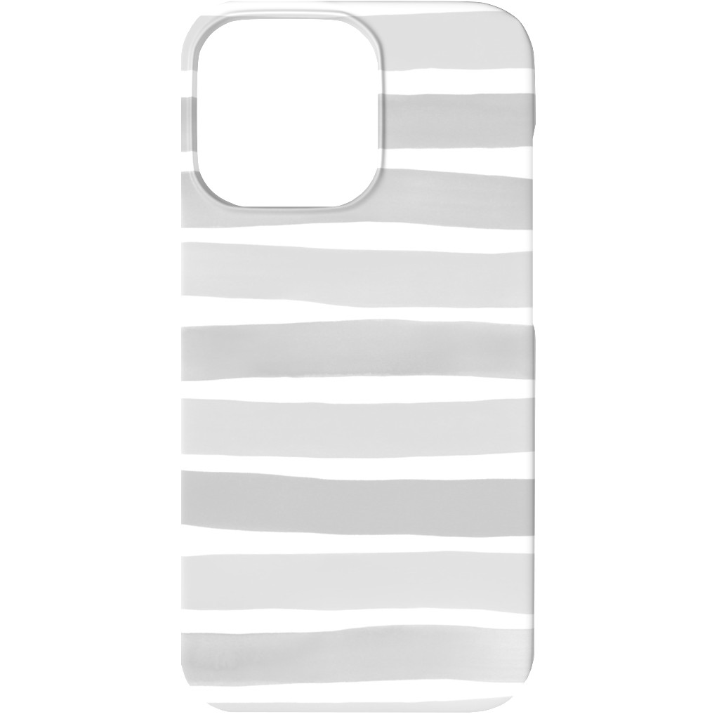 Imperfect Watercolor Stripes Phone Case, Slim Case, Matte, iPhone 13, Gray