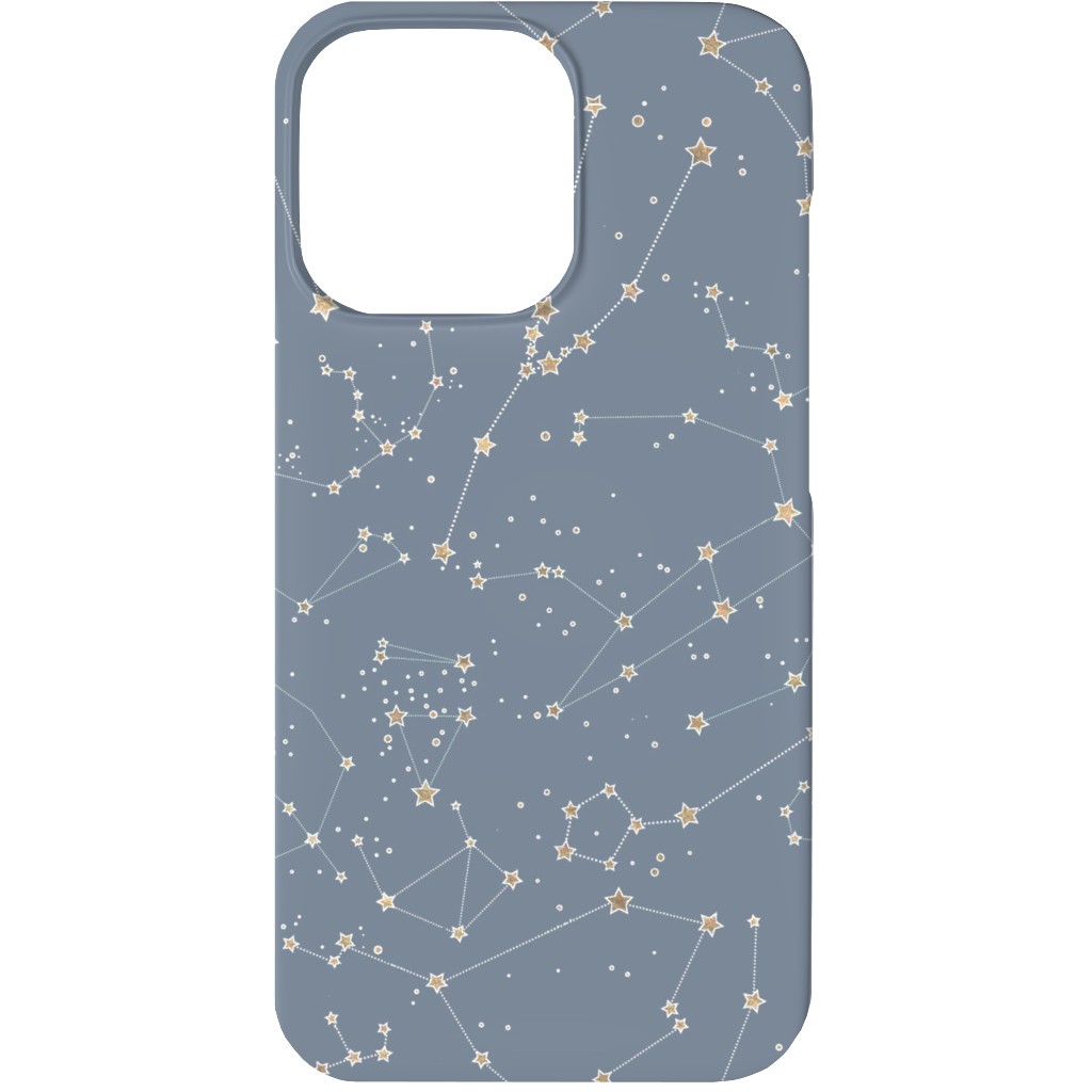 Constellations - Grey With Gold Stars Phone Case, Slim Case, Matte, iPhone 13, Gray