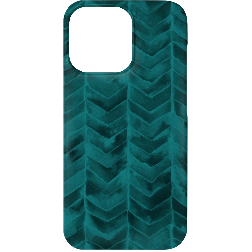 Watercolor Chevron Phone Case, Slim Case, Matte, iPhone 13, Green