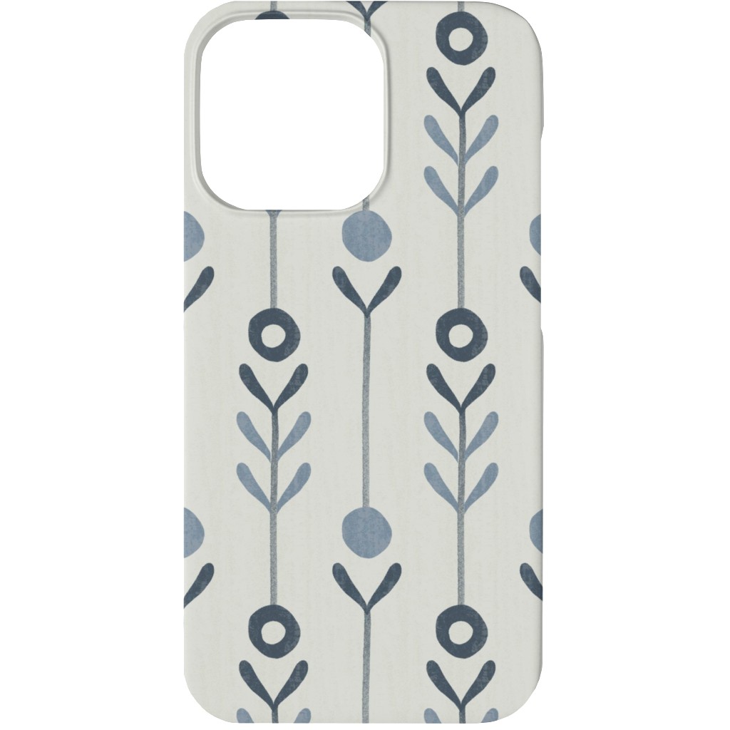 Farmhouse Flowers - Line Art Phone Case, Slim Case, Matte, iPhone 13, Blue