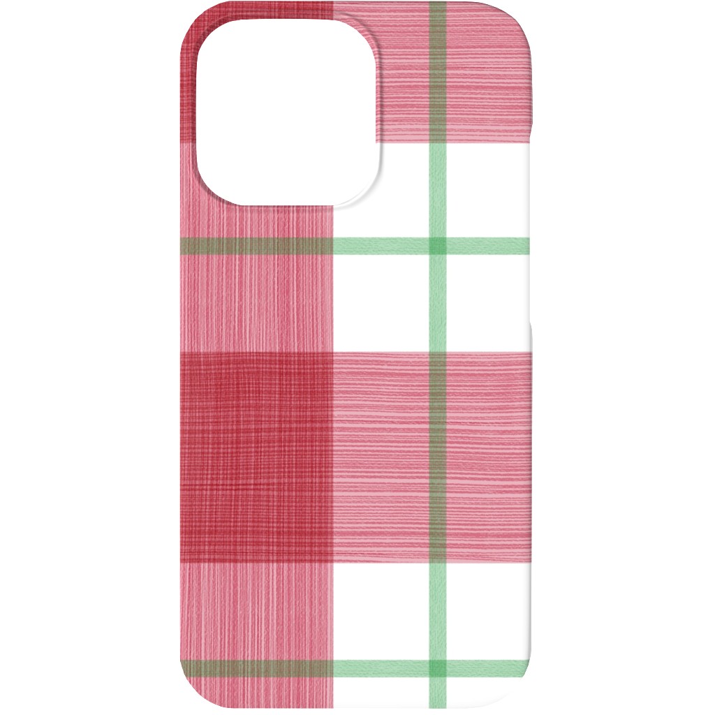 Double Plaid Phone Case, Slim Case, Matte, iPhone 13, Red, Apple