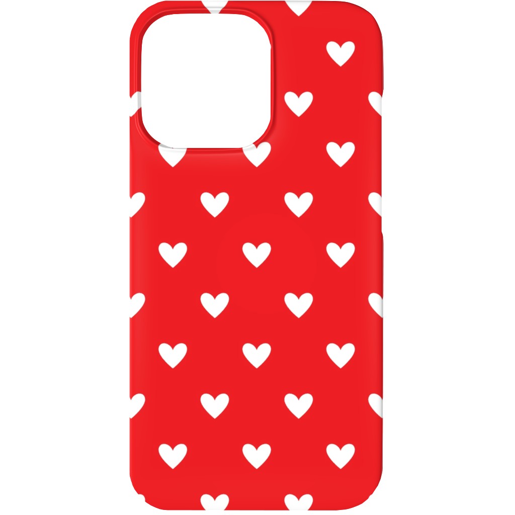 Love Hearts - Red Phone Case, Slim Case, Matte, iPhone 13, Red