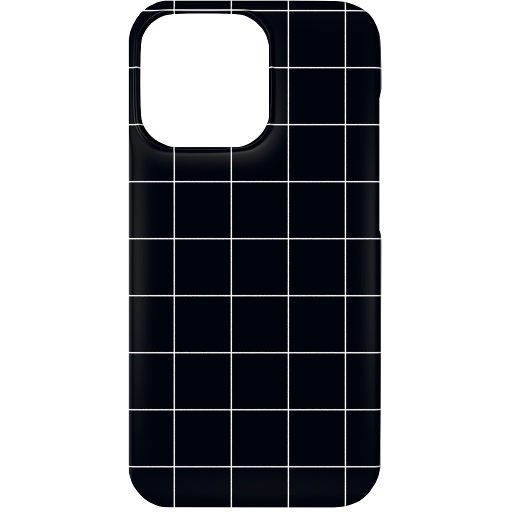 Grid - Black Ad White Phone Case, Slim Case, Matte, iPhone 13, Black, Black