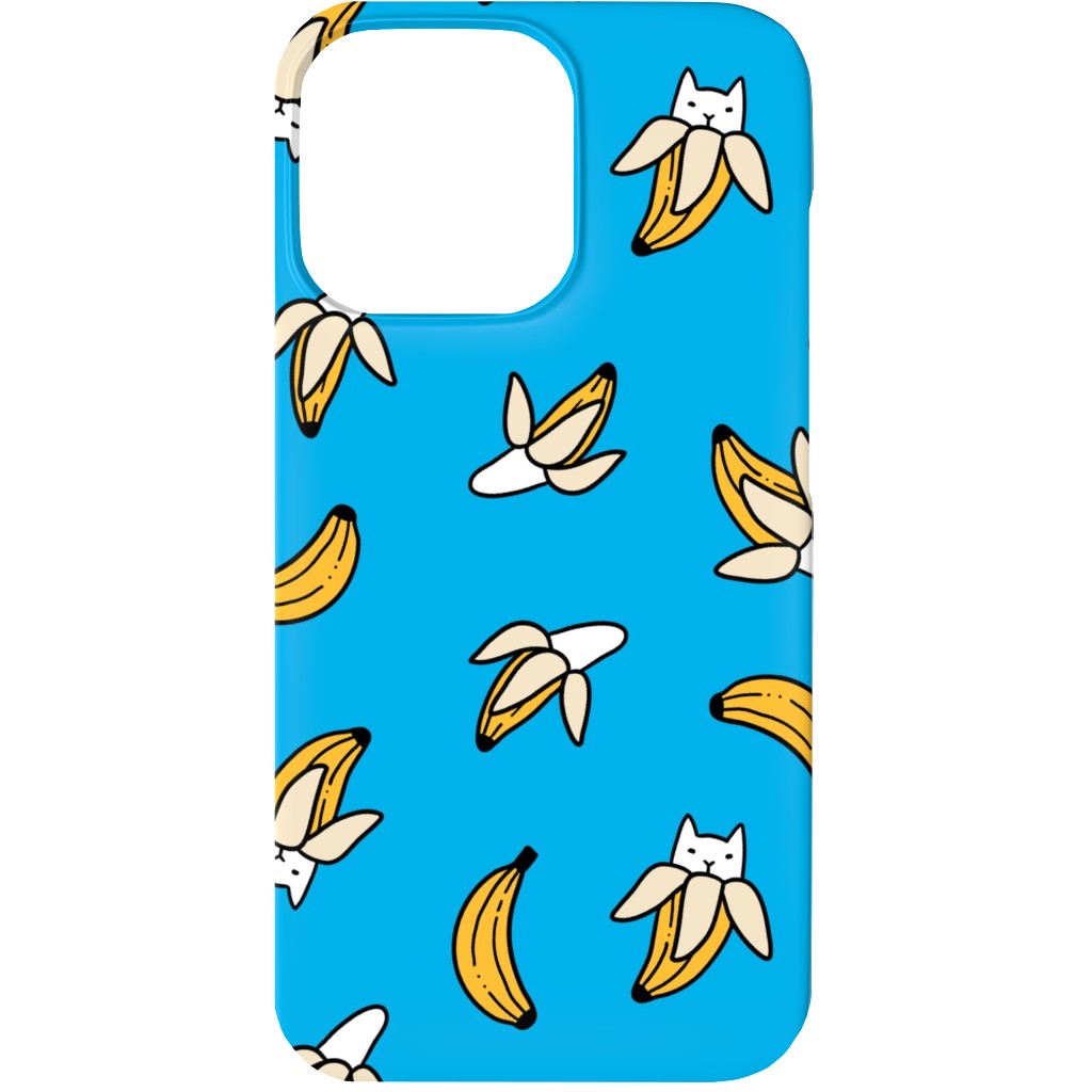 Funny Yummy Banana Cats - Blue Phone Case, Slim Case, Matte, iPhone 13, Blue