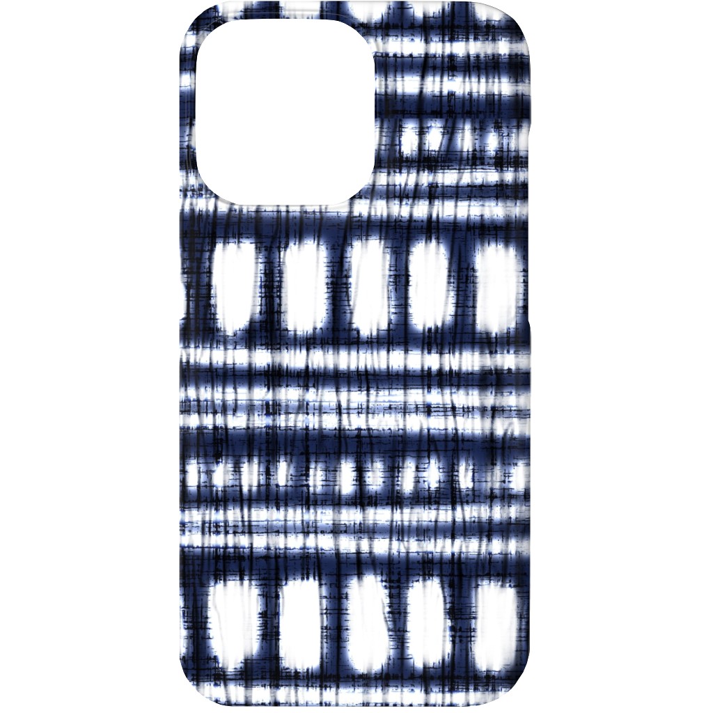 Shibori - Organic and Loose Lines and Dots Phone Case, Slim Case, Matte, iPhone 13, Blue, True Blue