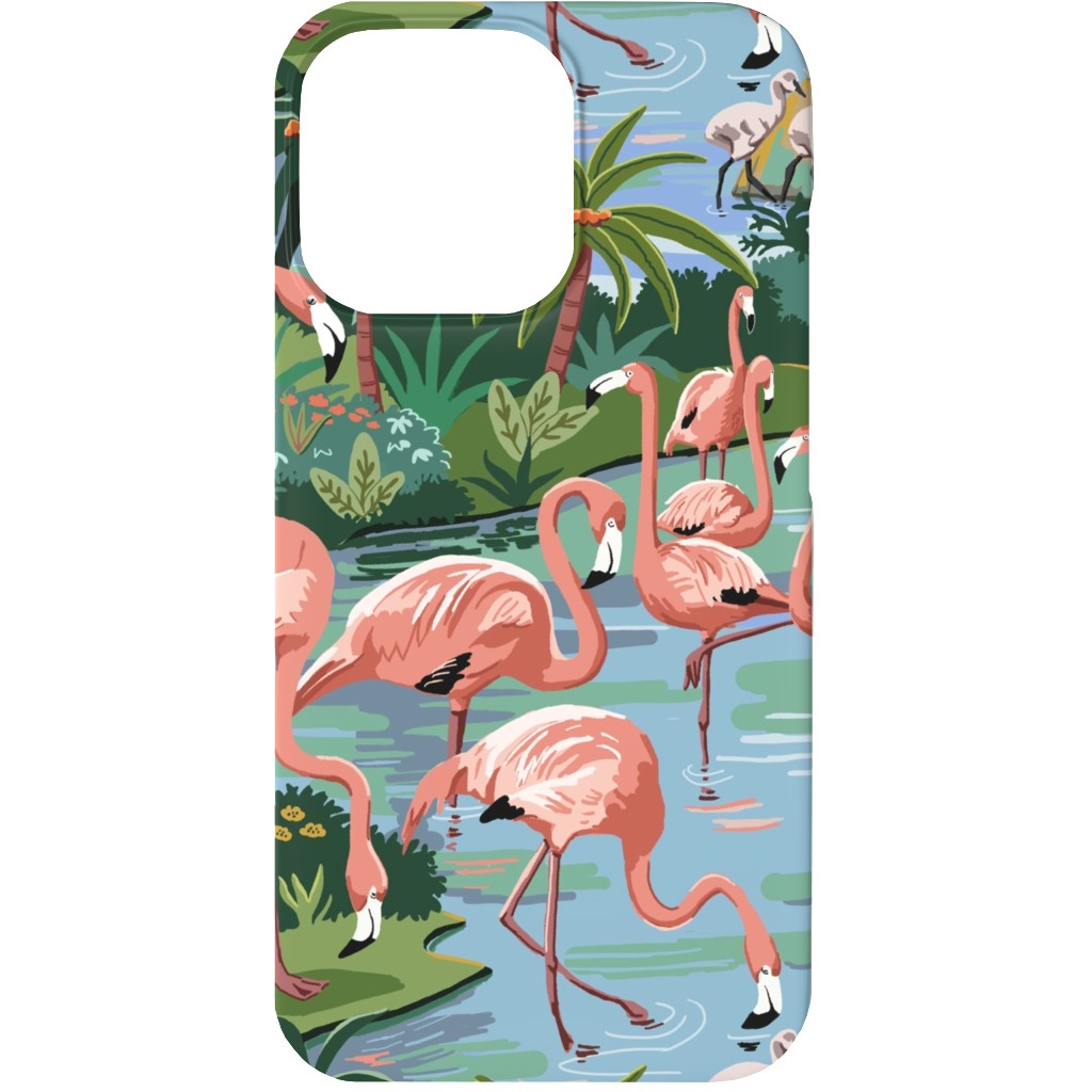 Flamingo Lagoon - Multi Phone Case, Slim Case, Matte, iPhone 13, Multicolor