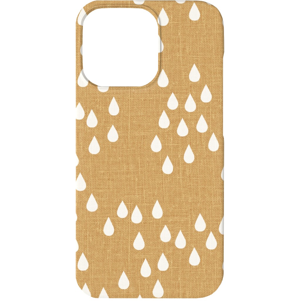 Scattered Rain Drops - Mustard Yellow Phone Case, Slim Case, Matte, iPhone 13, Yellow
