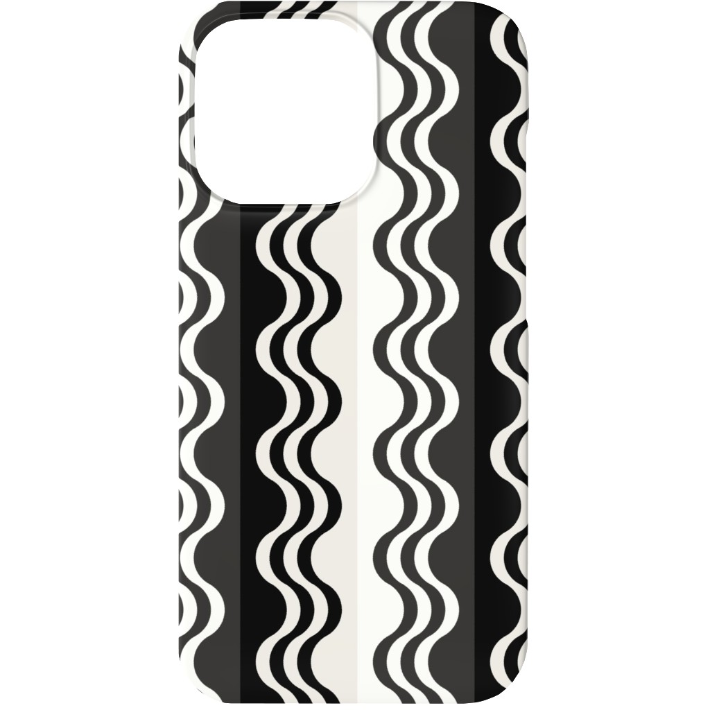 Sea Shell Waves - Grey Phone Case, Slim Case, Matte, iPhone 13, Black