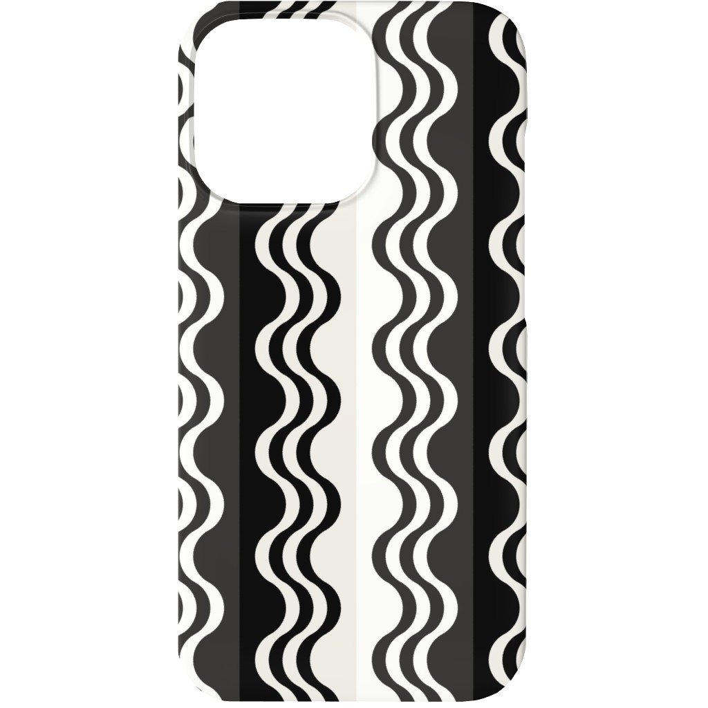 Sea Shell Waves - Grey Phone Case, Slim Case, Matte, iPhone 13, Black, Black