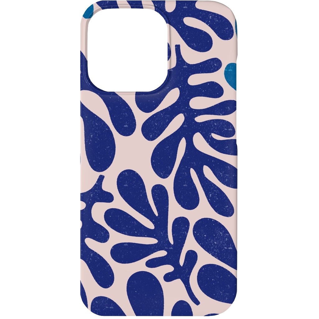 Organic Leaves - Blue Phone Case, Slim Case, Matte, iPhone 13, Blue