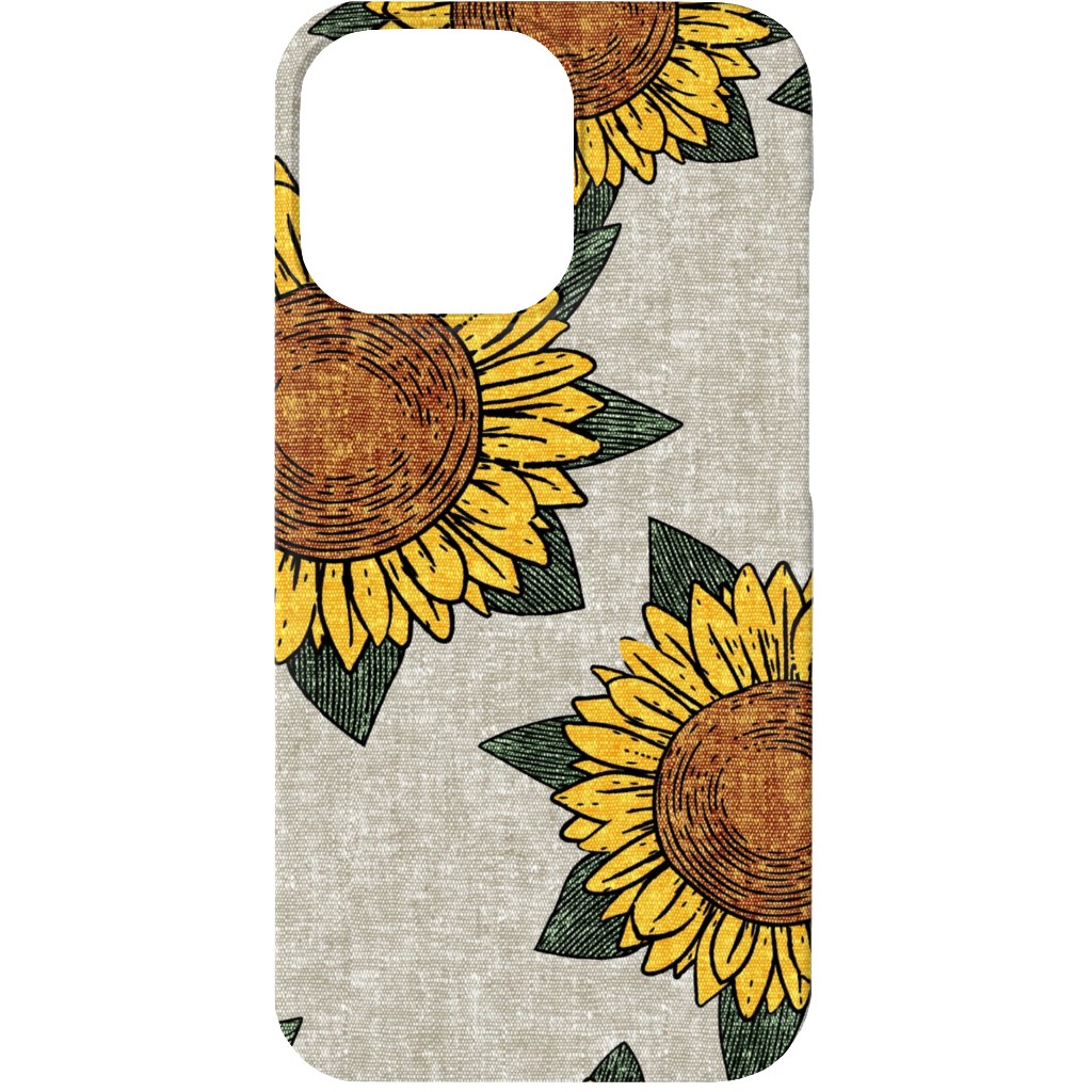 Sunflowers - Summer Flowers - Beige Phone Case, Slim Case, Matte, iPhone 13, Orange