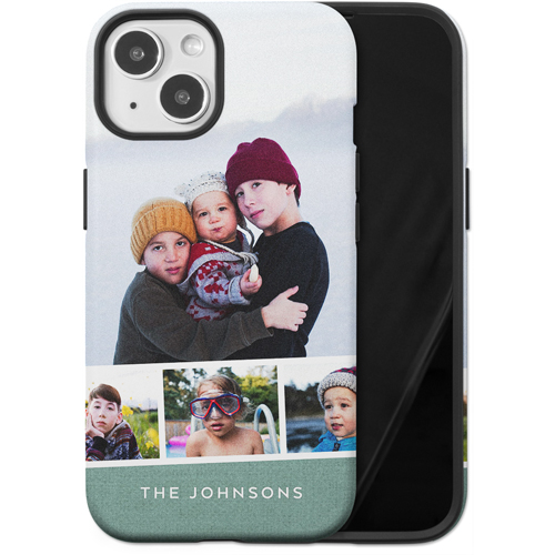 Filmstrip Banner iPhone Case, Silicone Liner Case, Matte, iPhone 14, Blue