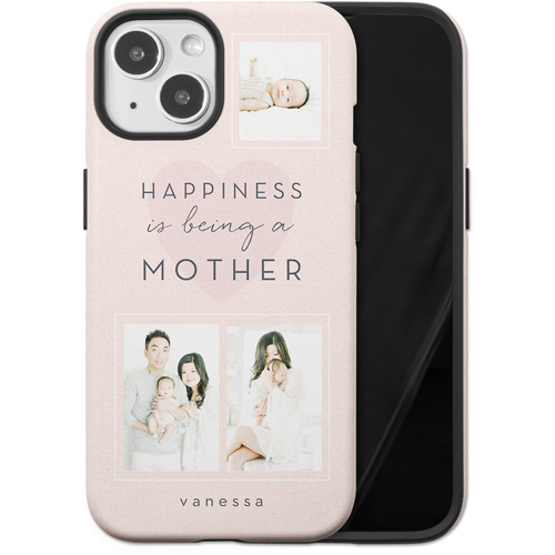 Full of Happiness iPhone Case, Silicone Liner Case, Matte, iPhone 14, Pink, priscilla