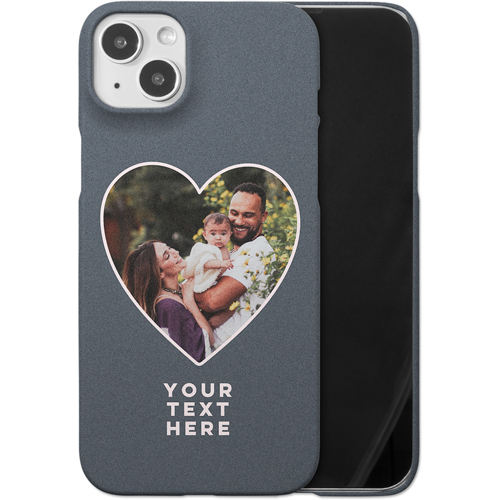 Heart Cutout iPhone Case, Slim Case, Matte, iPhone 14 Plus, Black, silhouette