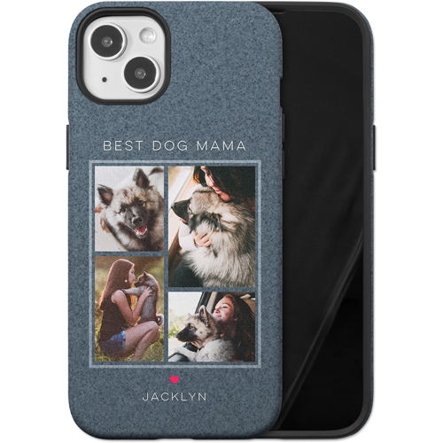 Forever Fur Love iPhone Case, Silicone Liner Case, Matte, iPhone 14 Plus, Blue