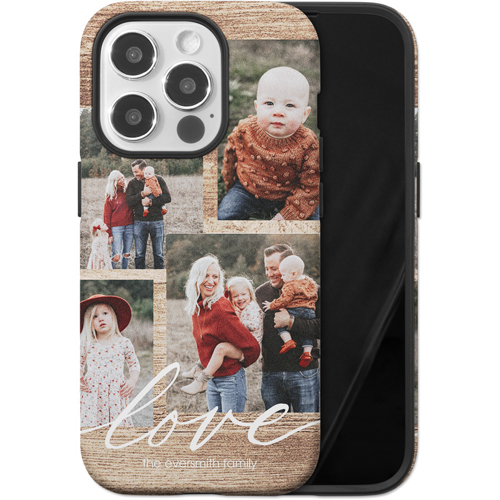 Rustic Love iPhone Case, Silicone Liner Case, Matte, iPhone 14 Pro, Brown