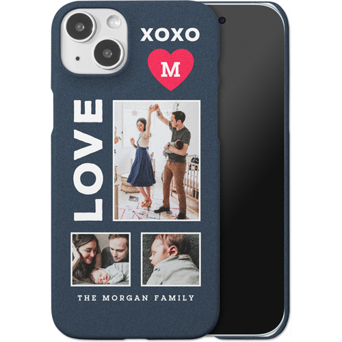 XOXO Heart Grid iPhone Case, Slim Case, Matte, iPhone 15 Plus, Red