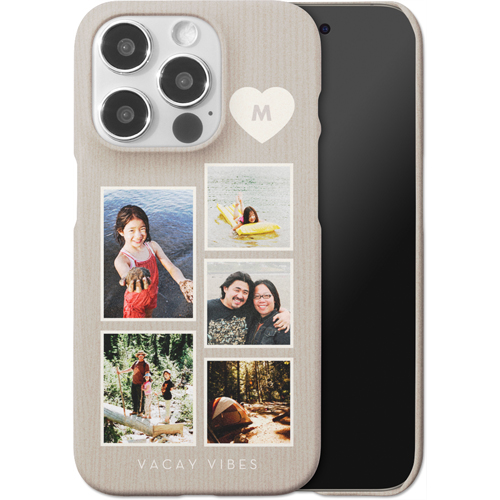 Corner Heart Initial iPhone Case, Slim Case, Matte, iPhone 15 Pro, Beige, antique white