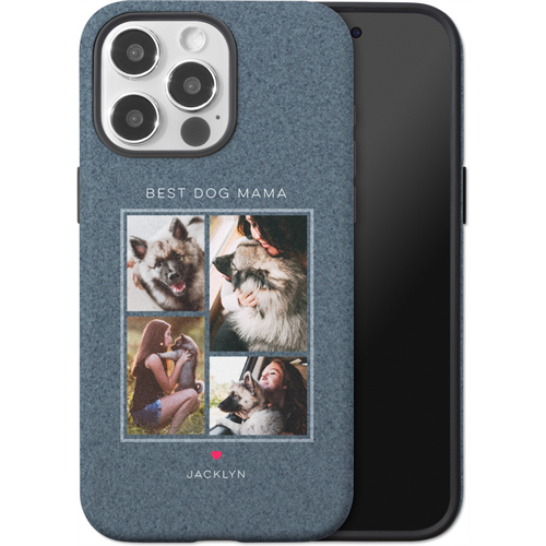 Forever Fur Love iPhone Case, Silicone Liner Case, Matte, iPhone 15 Pro Max, Blue, navy