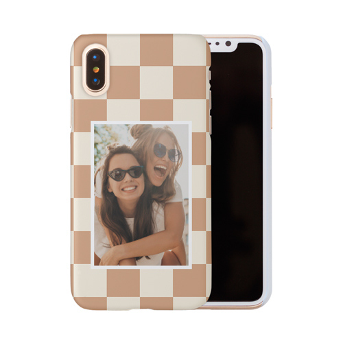 Checkerboard iPhone Case, Slim Case, Matte, iPhone X, Beige