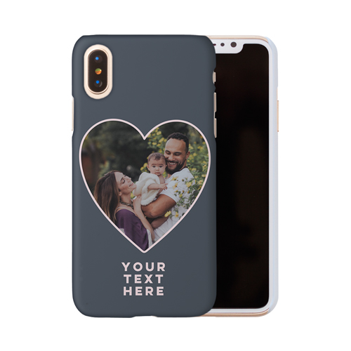 Heart Cutout iPhone Case, Slim Case, Matte, iPhone X, Black