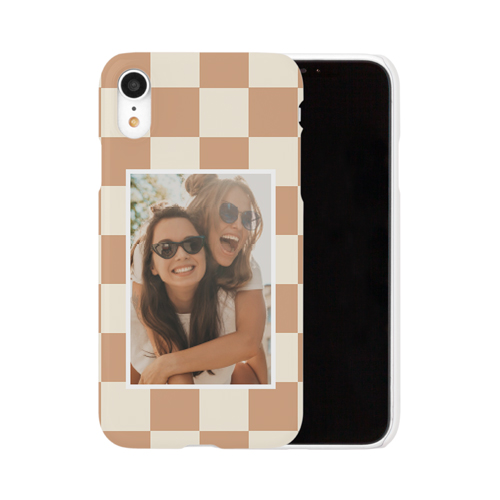 Checkerboard iPhone Case, Slim Case, Matte, iPhone XR, Beige