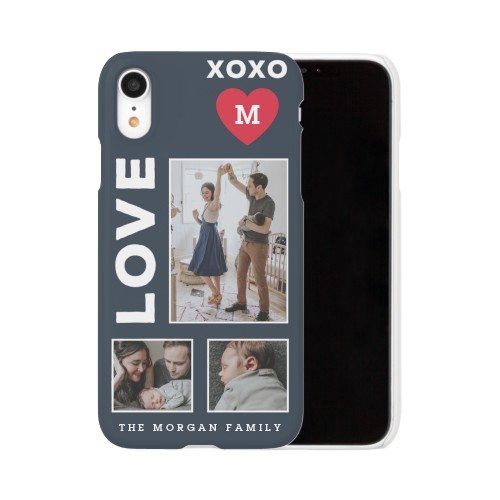 XOXO Heart Grid iPhone Case, Slim Case, Matte, iPhone XR, Red
