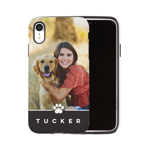 Pawprint iPhone Case, Silicone Liner Case, Matte, iPhone XR, Black, black