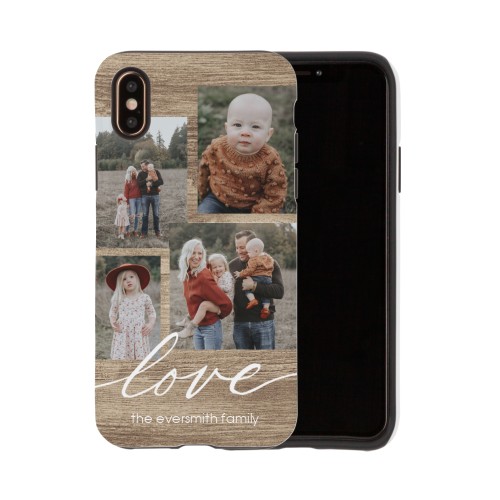 Rustic Love iPhone Case, Silicone Liner Case, Matte, iPhone XS, Brown