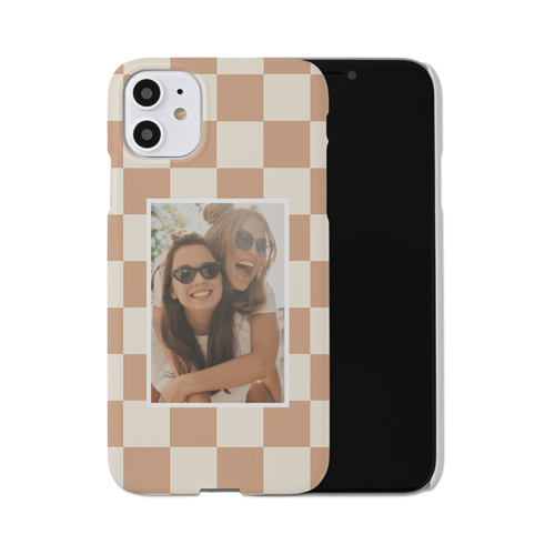 Checkerboard iPhone Case, Slim Case, Matte, iPhone 11, Beige, antique white