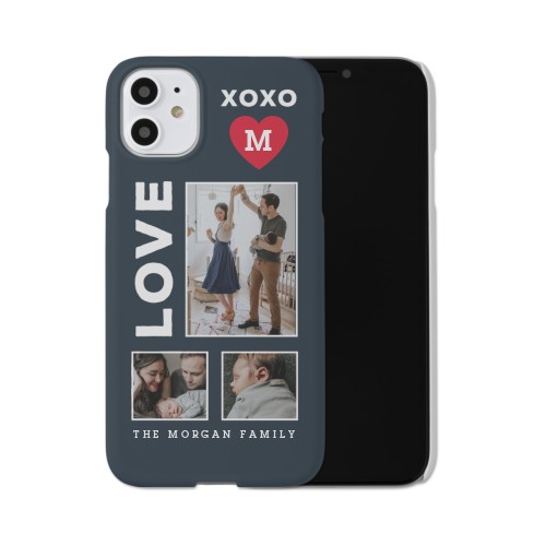 XOXO Heart Grid iPhone Case, Slim Case, Matte, iPhone 11, Red