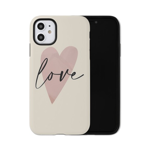 Love Script Heart iPhone Case, Silicone Liner Case, Matte, iPhone 11, Multicolor