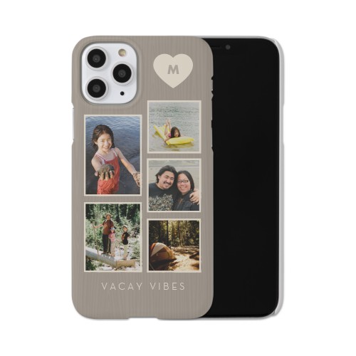 Corner Heart Initial iPhone Case, Slim Case, Matte, iPhone 11 Pro, Beige